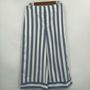 Club Monaco Blue White Stripes Amelee Crop Wide Leg Pants Size 10 NWT